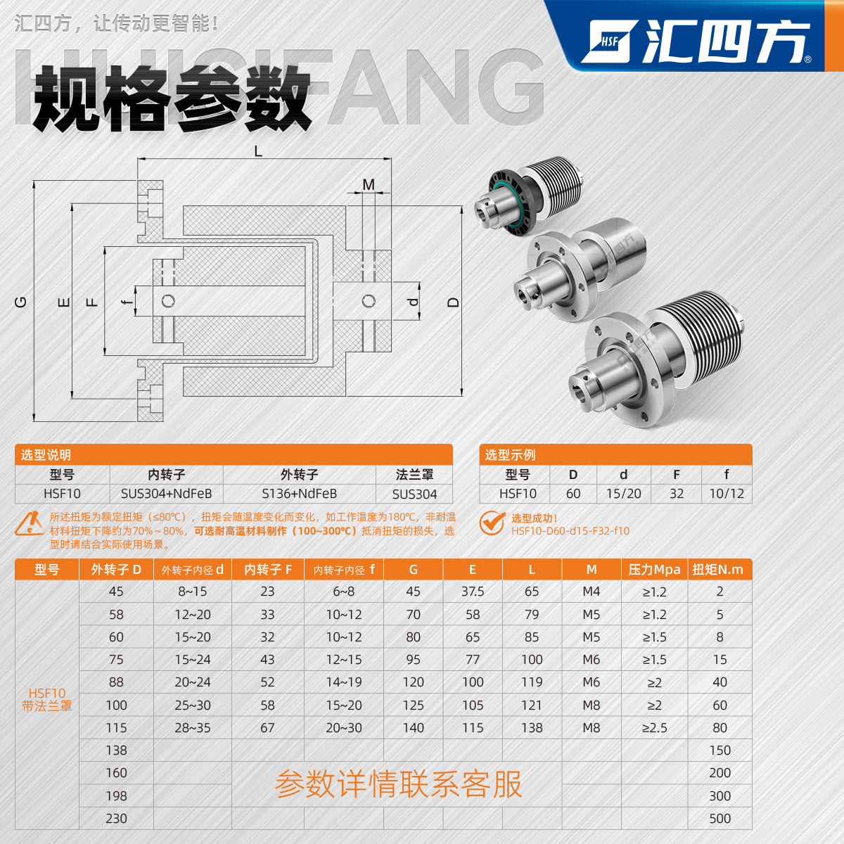 徑向磁性耦合器 HSF10